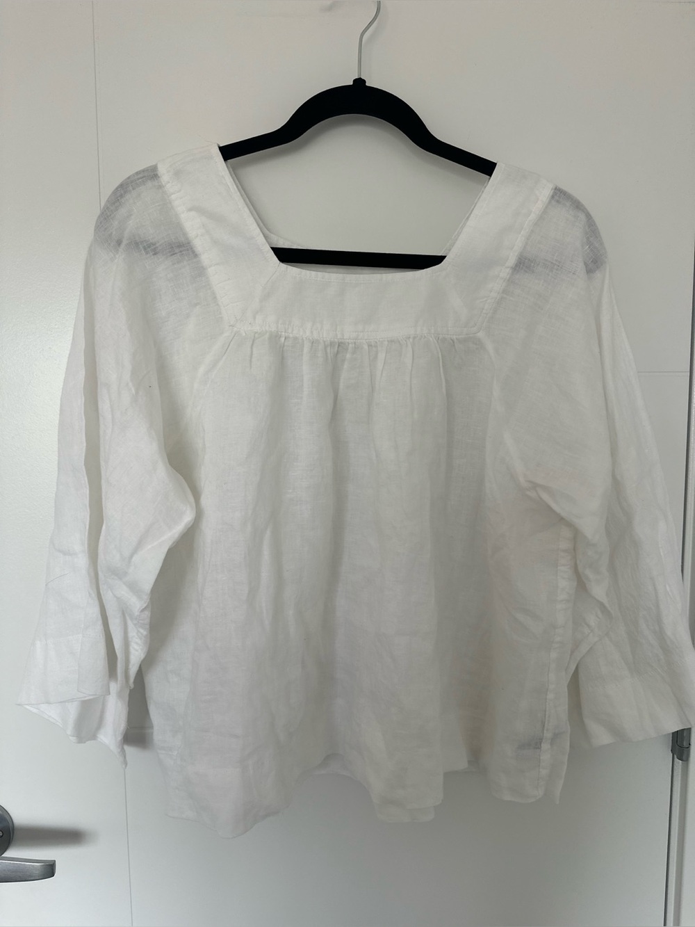 GAP Linen White Square-Neck Top